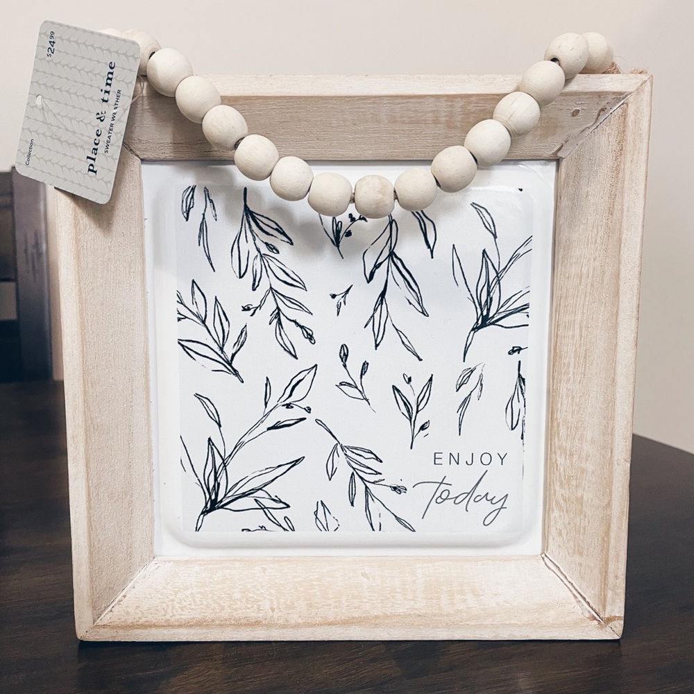 NEW Place & Time Wood Beaded Hanging Sign!